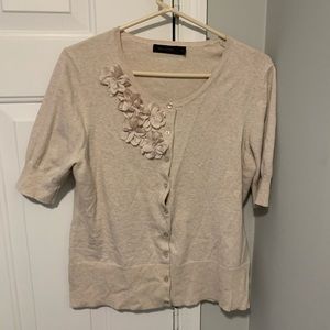 The Limited, cream, half sleeve cardigan